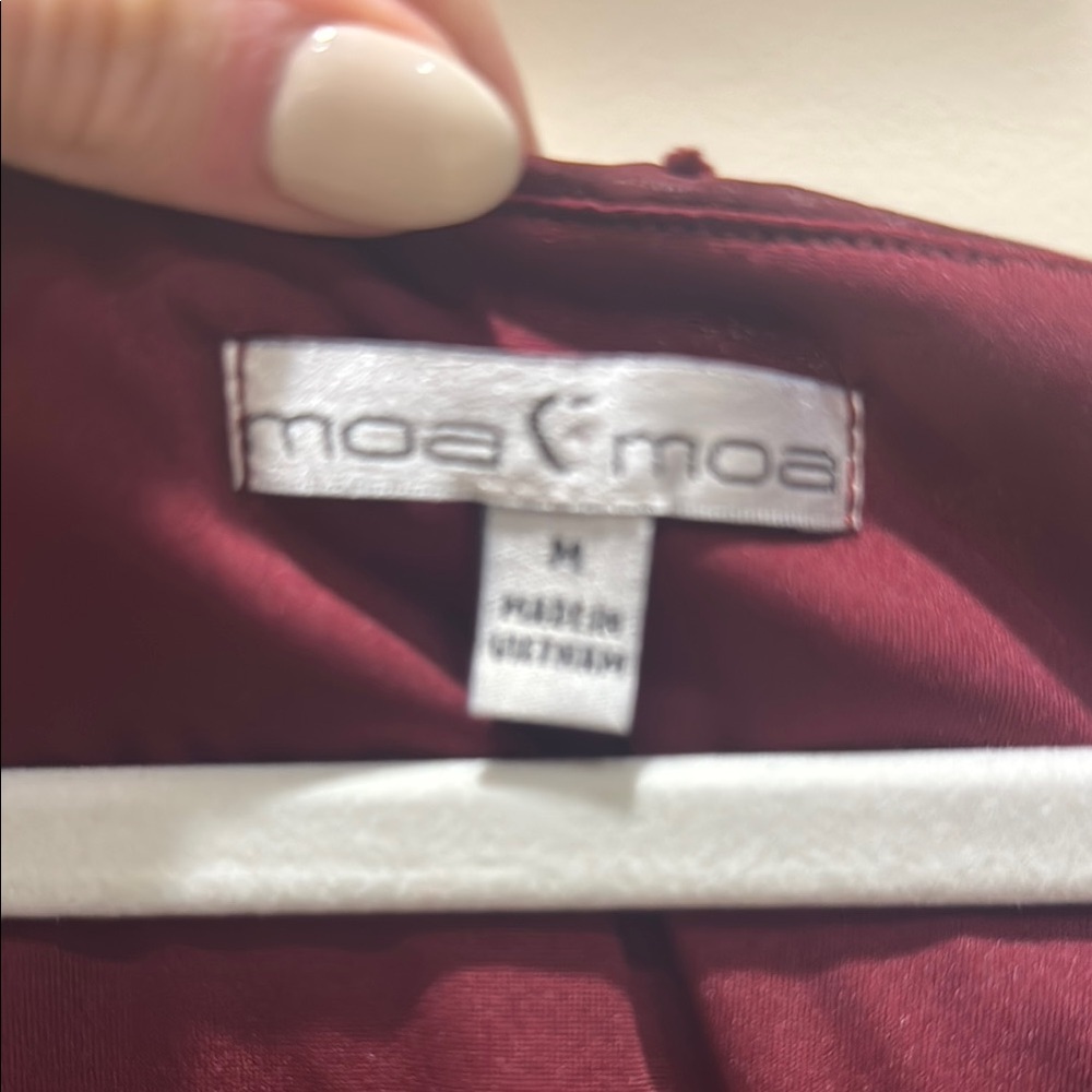 Chic Burgundy Ruffle Top - Picture 3 of 3